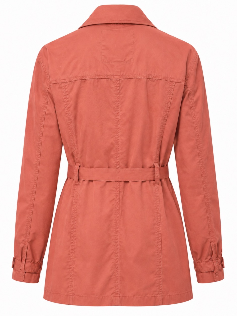 Michael Kors Short Double-Breasted Belted Trench Coat Vibrant Coral Orange XL - Picture 9 of 10